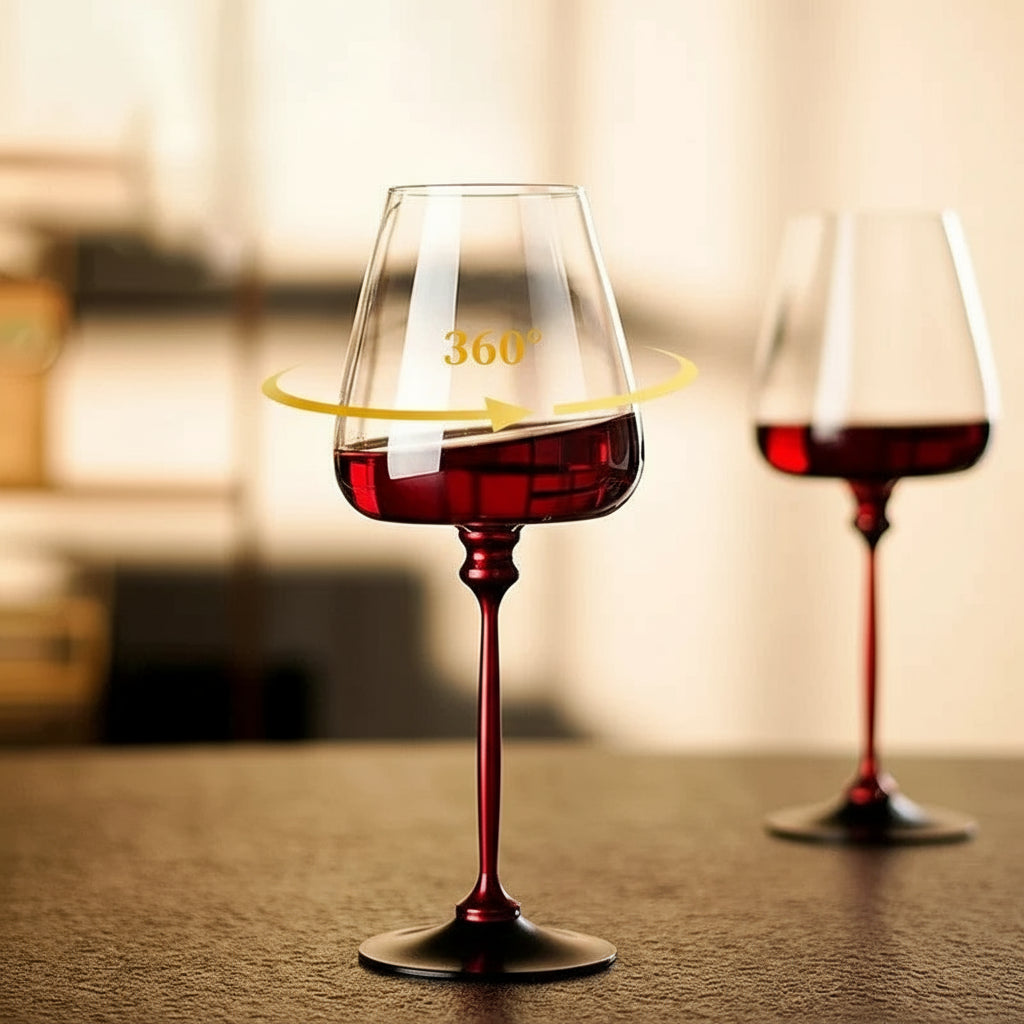 VINOVIDI Rotierendes Weinglas – Handgefertigtes Kristallglas