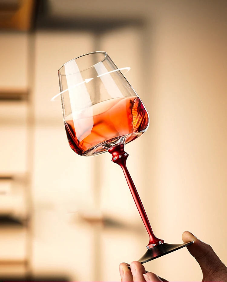 VINOVIDI Rotierendes Weinglas – Handgefertigtes Kristallglas